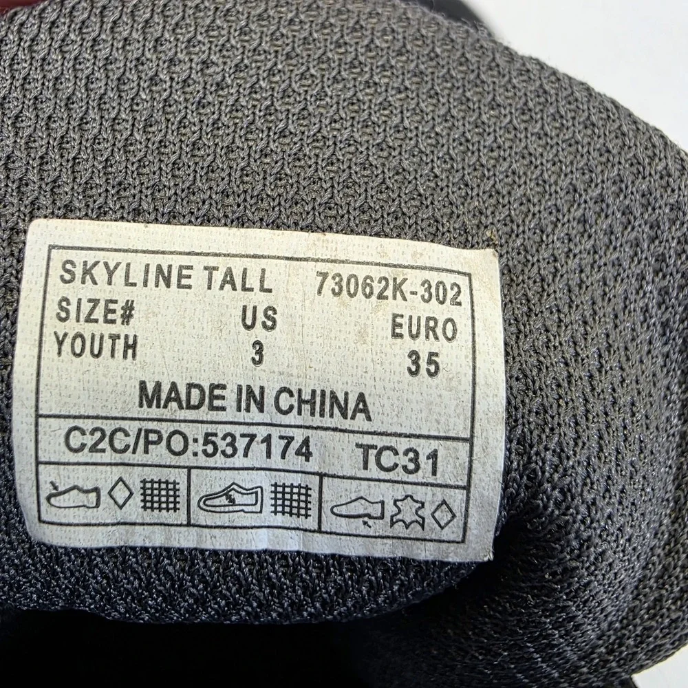 Bogs Shoes Youth 3 Skyline Tall Hi-Top Sneakers Green Comfort Casual Hook & Loop